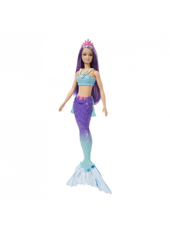 Barbie Dreamtopia Mermaid Doll with Purple Hair, Blue & Purple Ombre Tail & Tiara Accessory