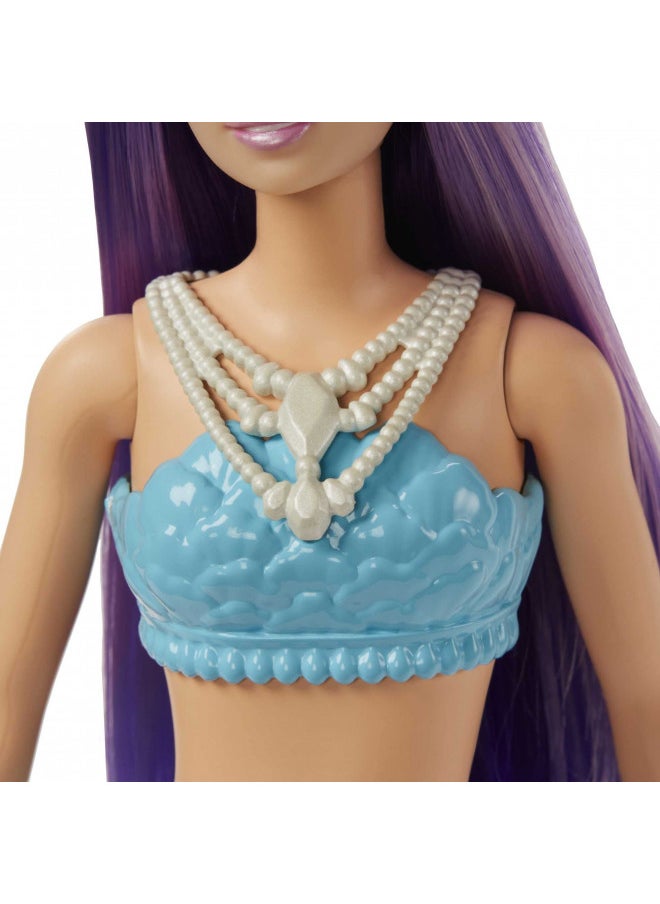 Barbie Dreamtopia Mermaid Doll with Purple Hair, Blue & Purple Ombre Tail & Tiara Accessory