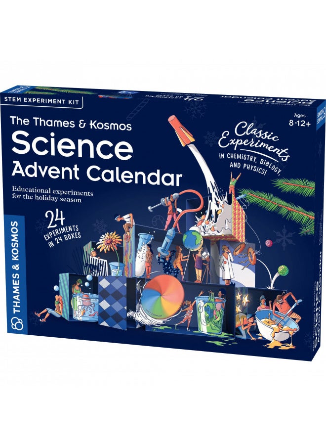 The Thames & Kosmos Science Advent Calendar | 24 STEM Experiments in Chemistry, Biology & Physics | Great for Winter Holiday Celebrations | Conduct Daily Experiments | Fun, Wholesome Family Tradition