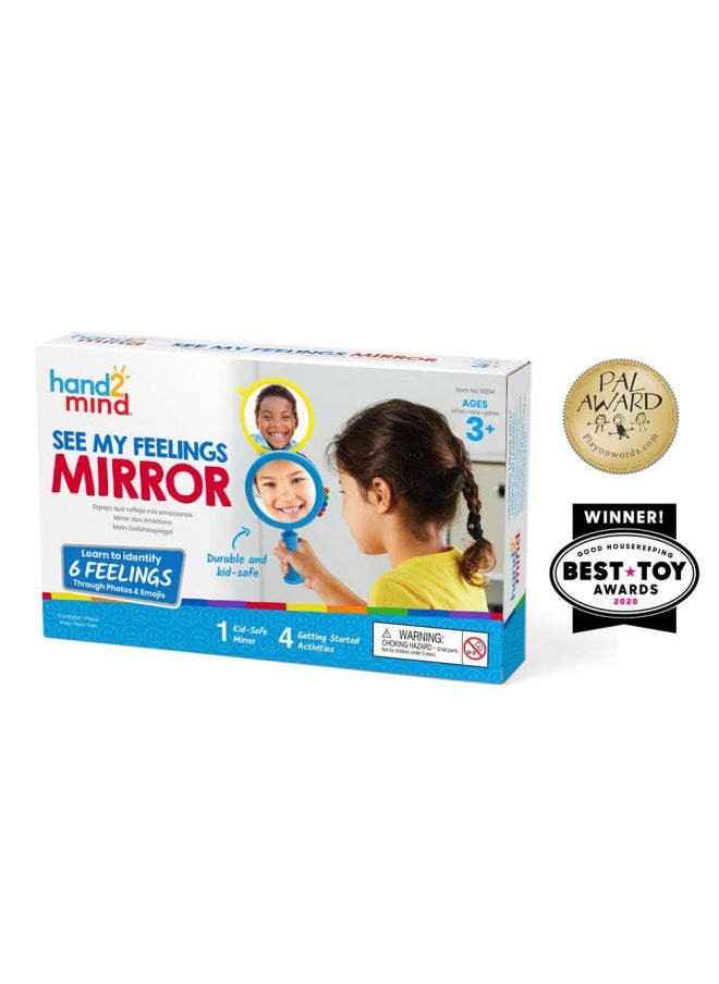 hand2mind See My Feelings Mirror, Social Emotional Learning Activities, Play Therapy Toys, Autism Learning Materials, Kids Anxiety Relief, Anger Management Toys, Calm Down Corner Supplies (Set of 1)