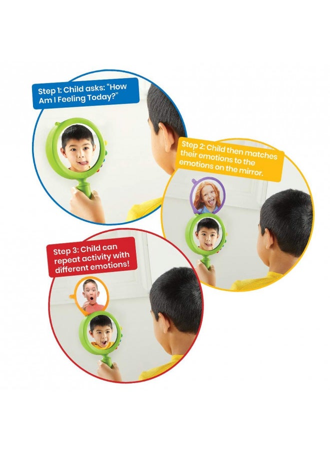 hand2mind See My Feelings Mirror, Social Emotional Learning Activities, Play Therapy Toys, Autism Learning Materials, Kids Anxiety Relief, Anger Management Toys, Calm Down Corner Supplies (Set of 1)