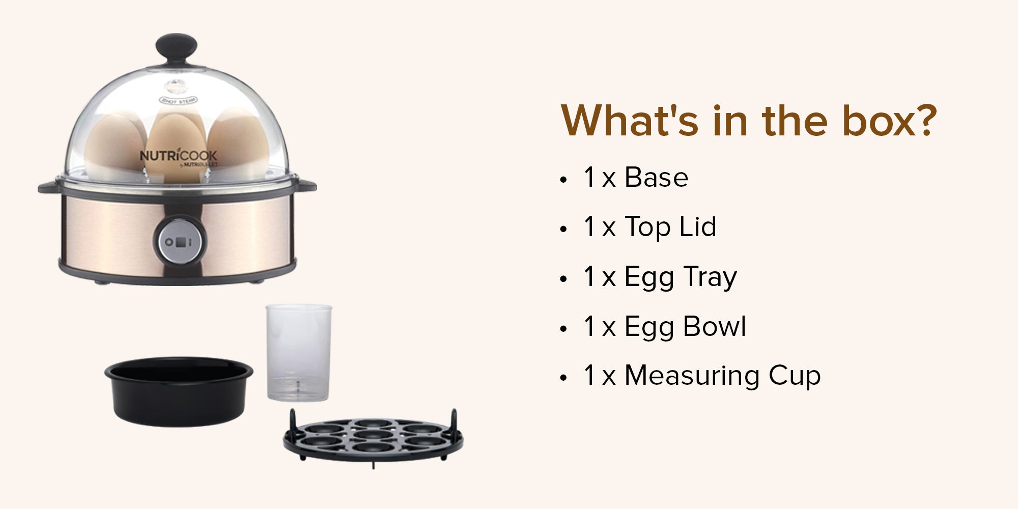 Nutricook Rapid Egg Cooker 360.0 W NC-EC360 Bronze