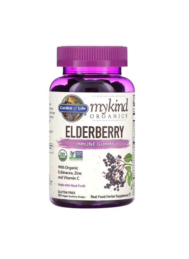 MyKind Organics Elderberry Immune Gummy 120 Vegan Gummy Drops