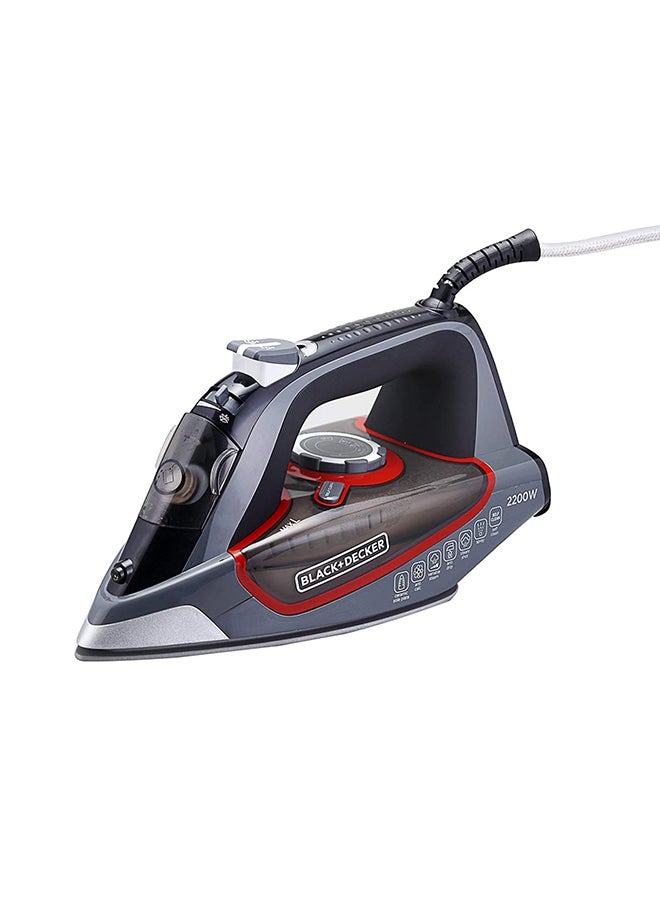 Steam Iron 2200W With Ceramic Sole Plate 380.0 ml X2050 Grey/Red