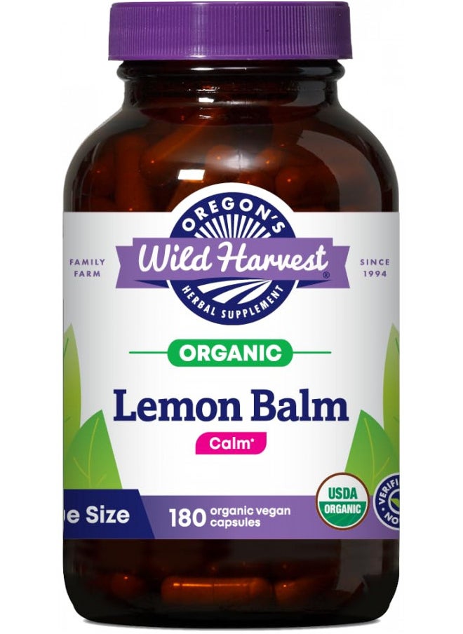 Oregon's Wild Harvest, Certified Organic Lemon Balm, Herbal Supplement Vegan Supplement, 1125 mgs, 90 Count