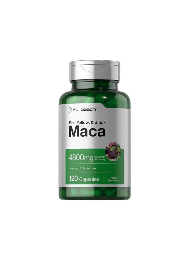 Maca Root Capsules | 120 Pills | High Potency Extract for Men and Women | Non-GMO and Gluten Free Formula | by Horbaach