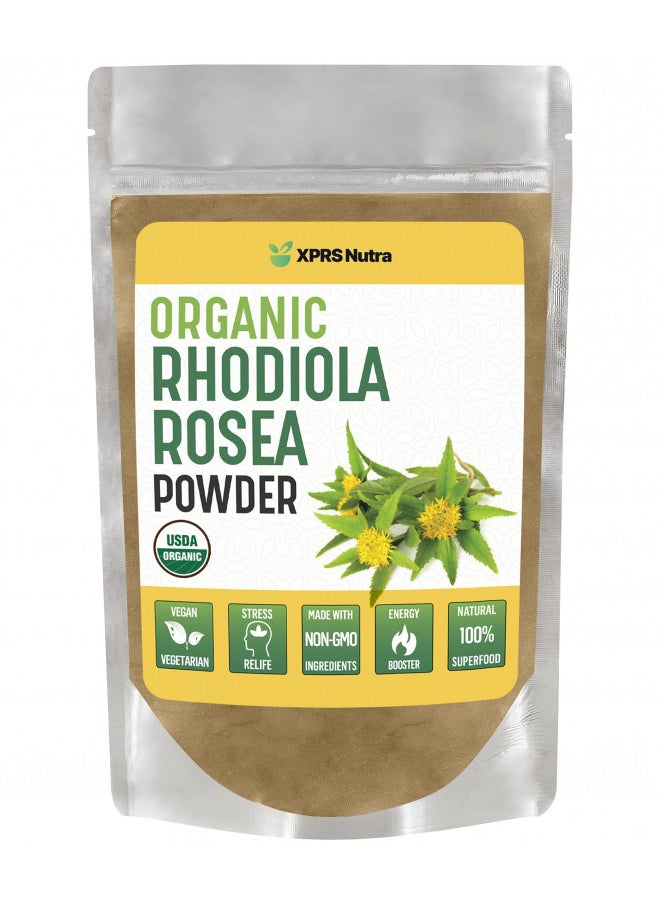 XPRS Nutra Organic Rhodiola Rosea Powder - Premium USDA Organic Rhodiola Powder for Cognition and Relaxation - Vegan Friendly Energy Booster (4 oz)