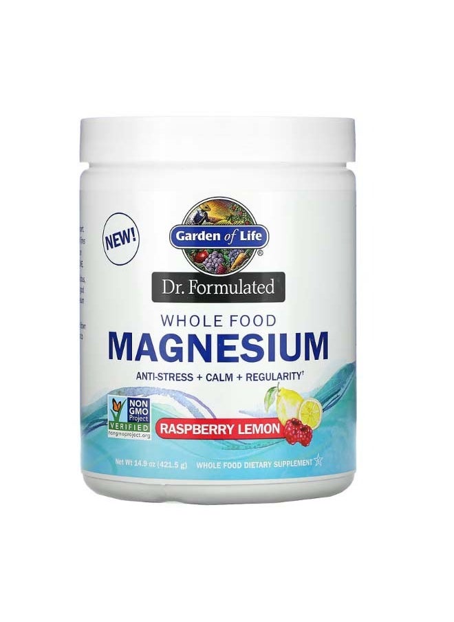 Dr. Formulated Whole Food Magnesium Powder Raspberry Lemon 14.9 oz 421.5 g