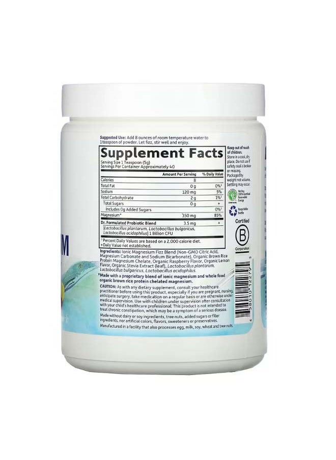 Dr. Formulated Whole Food Magnesium Powder Raspberry Lemon 7 oz 198.4 g