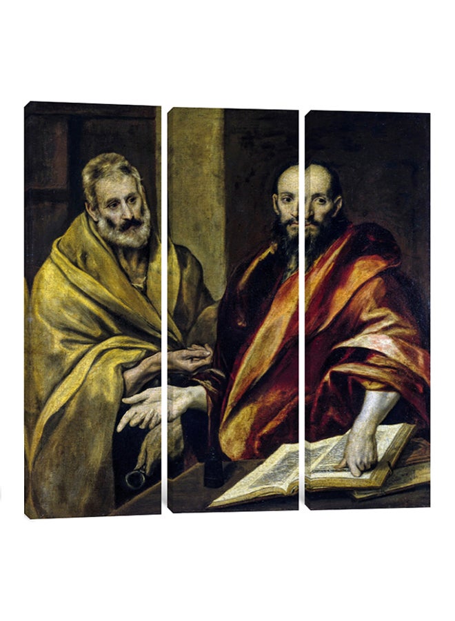 3-Piece Canvas Print St Peter And Paul Wall Art Multicolour 100 x 100 x 3.5cm