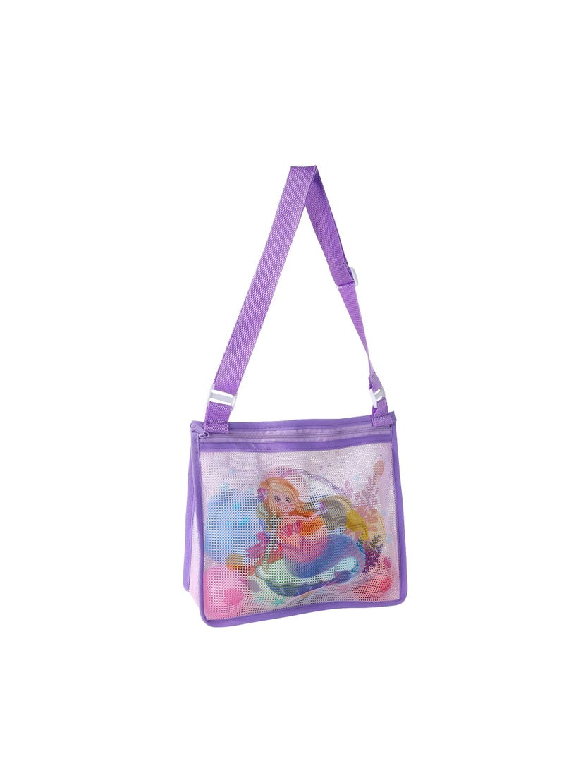 Kids Toy Storage Beach Tote Bag Purple Mermaid