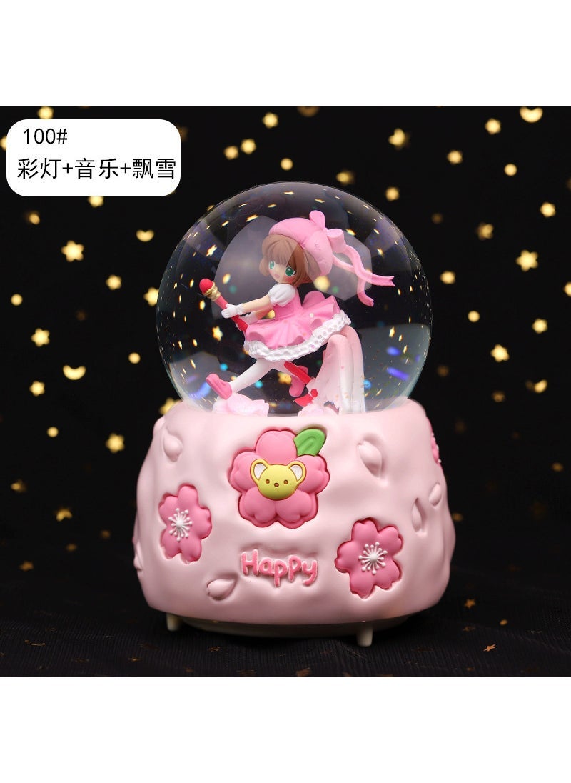 Mermaid Luminous Crystal Ball Music Box Snow Music Box Birthday Gift for Girlfriend Creative Valentine's Day Gift