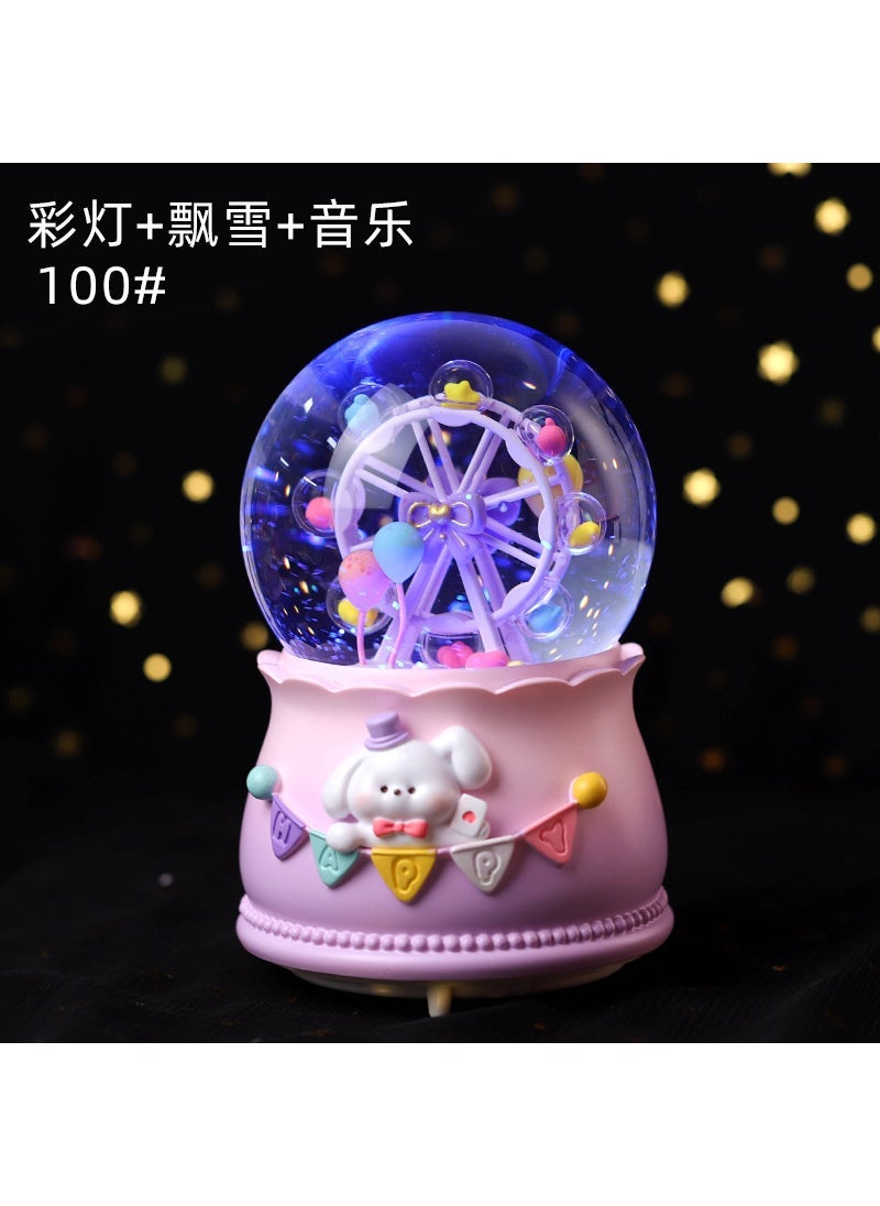 Mermaid Luminous Crystal Ball Music Box Snow Music Box Birthday Gift for Girlfriend Creative Valentine's Day Gift