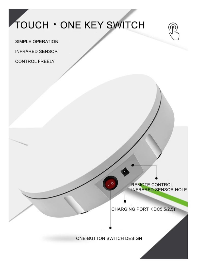 Xria 30cm Degree Auto 360 Rotating Turntable Multi-Angle Photography Display With Remote Control(Black)