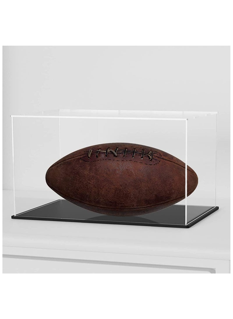 Acrylic Display Case, Acrylic Boxe for Display, Clear Display Cases with Matte Black Base and Lid for Football, Car Model and Figures, 12x8x8 Inch