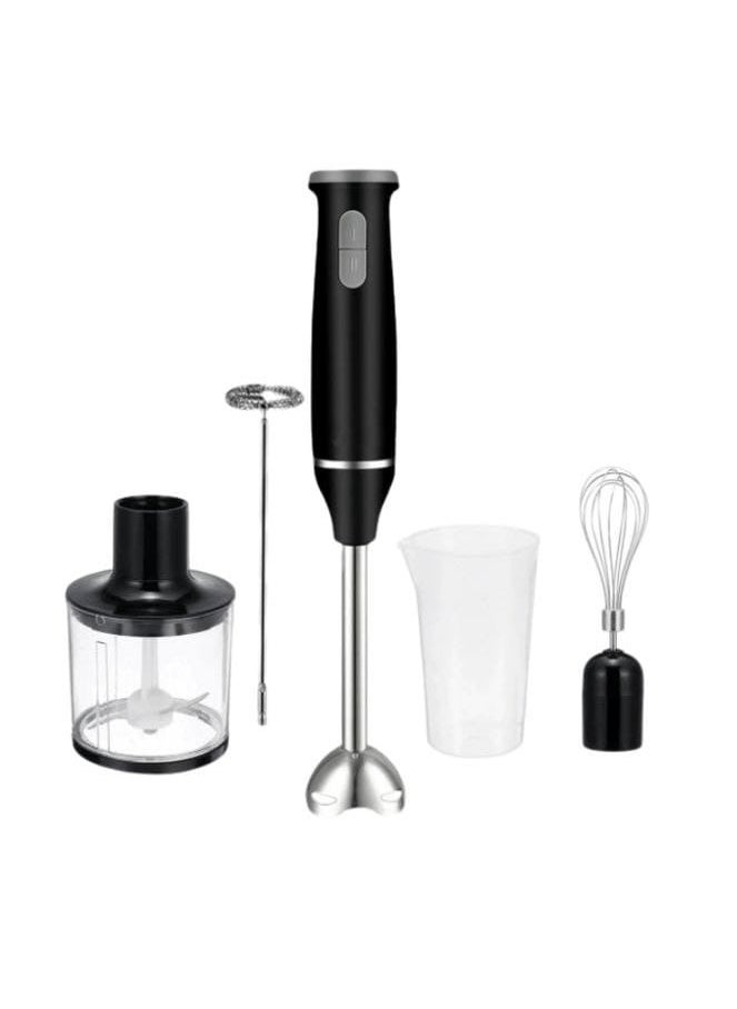 5 in 1 Hand Blender, Chopper, Whisker & Mixer with Durable Stainless Steel Blades, Removable Stick, and Multipurpose Attachments for Smoothies, Soups, and Chopping