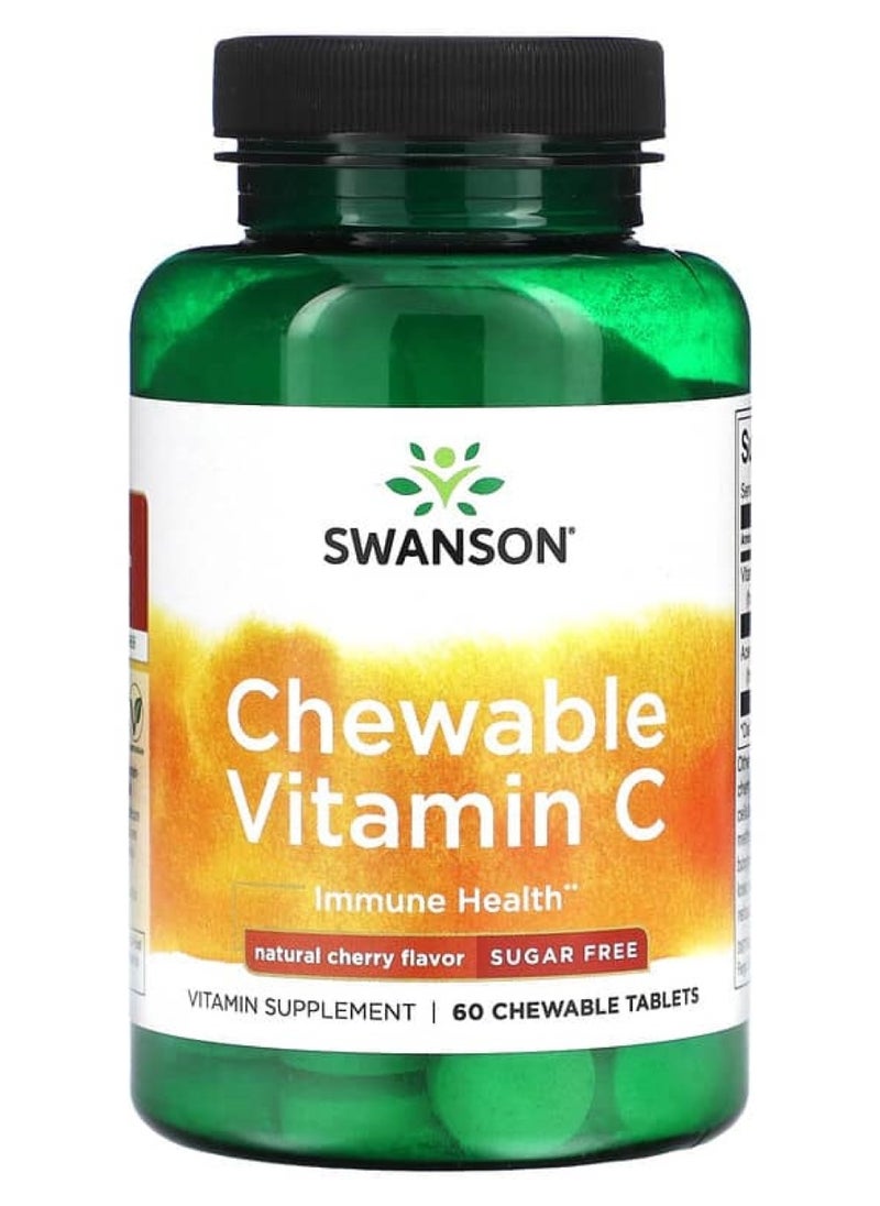 Chewable Vitamin C - Natural Cherry Flavor Sugar-Free 60 Chwbls