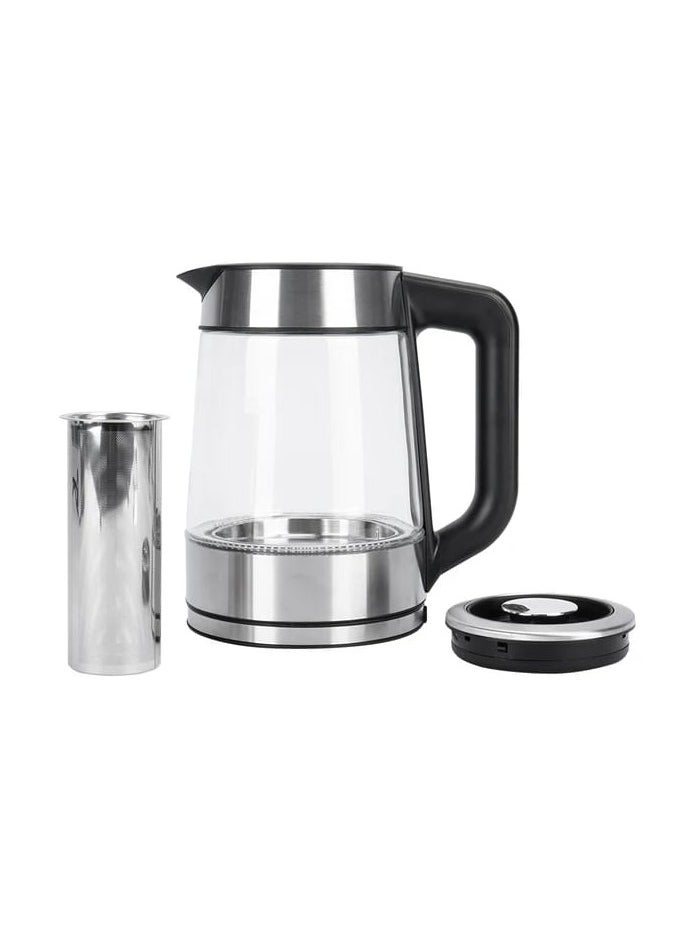 Liying Electric Glass Kettle with Infuser 360 Swivel Base, LED Light Hot Water Boiler & Heater for Coffee & Tea, Auto Shut-Off & Boil Dry Protection, 1500W