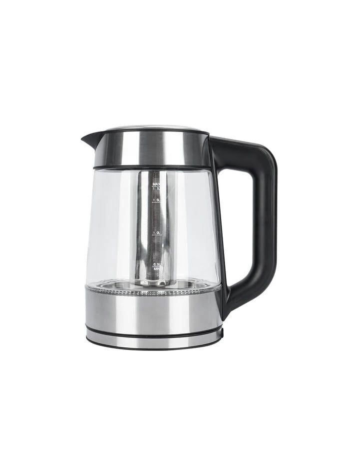 Liying Electric Glass Kettle with Infuser 360 Swivel Base, LED Light Hot Water Boiler & Heater for Coffee & Tea, Auto Shut-Off & Boil Dry Protection, 1500W