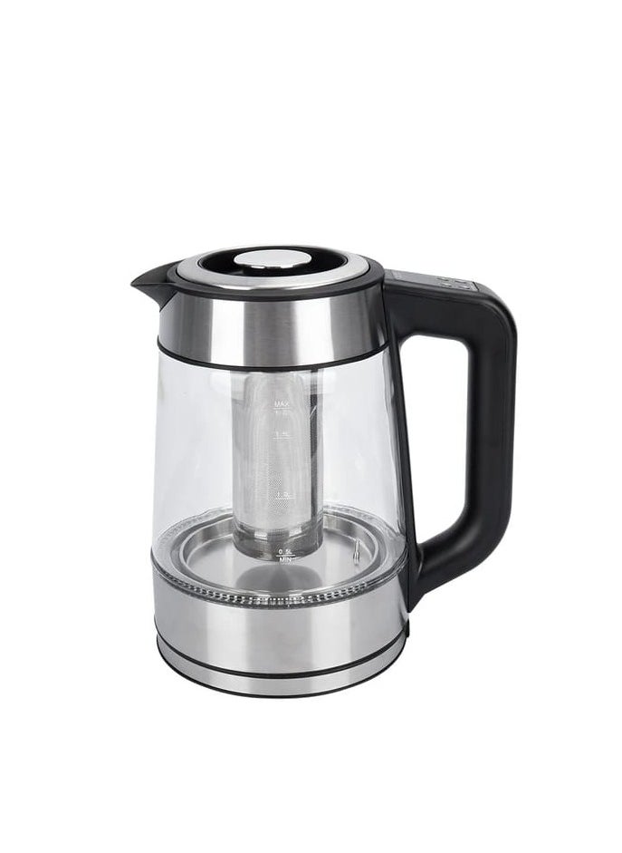 Liying Electric Glass Kettle with Infuser 360 Swivel Base, LED Light Hot Water Boiler & Heater for Coffee & Tea, Auto Shut-Off & Boil Dry Protection, 1500W