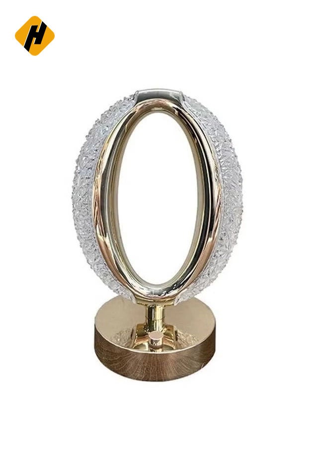 MOONCEE Crystal Diamond Table Lamp – Round and Oval Nightlight with Type-C Charging and Tricolor Dimming