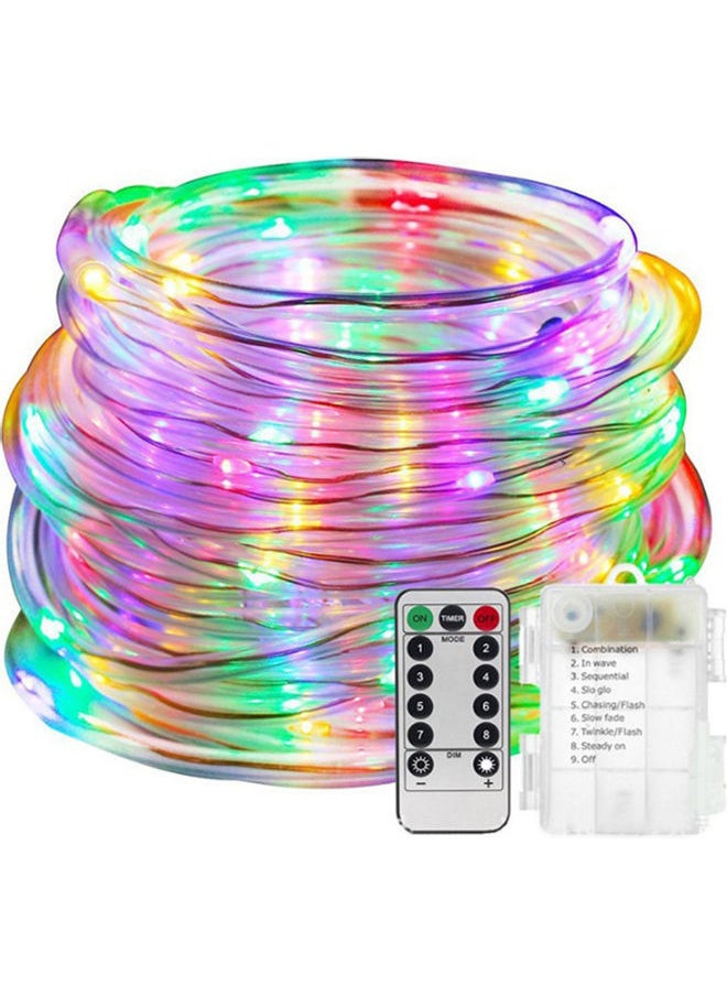 Waterproof String Rope Light With Remote Control And Battery Case Multicolour 33feet