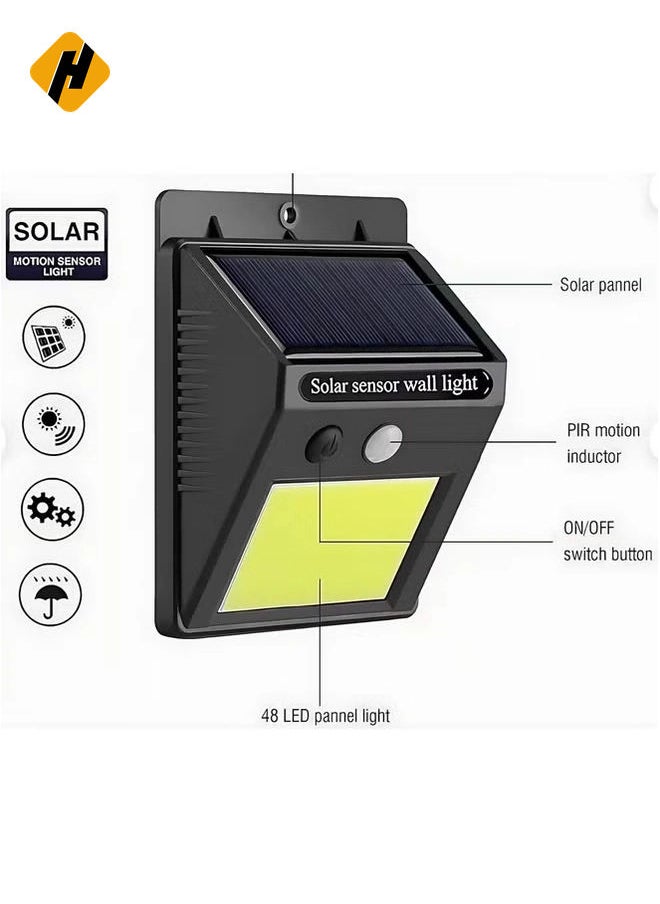 LED Solar Motion Sensor Light - 8 LED Wide Angle Outdoor Wall Lamp, Waterproof Sunlight Lamp for Garden Decoration and Security