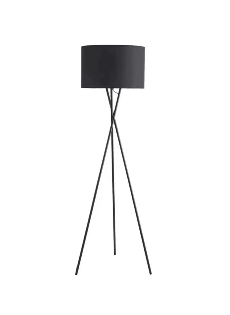 Modern Metal Floor Lamp With Subtle Crossed Legs Design And Fabric Shade Sleek Home Lighting For Living Room, Bedroom