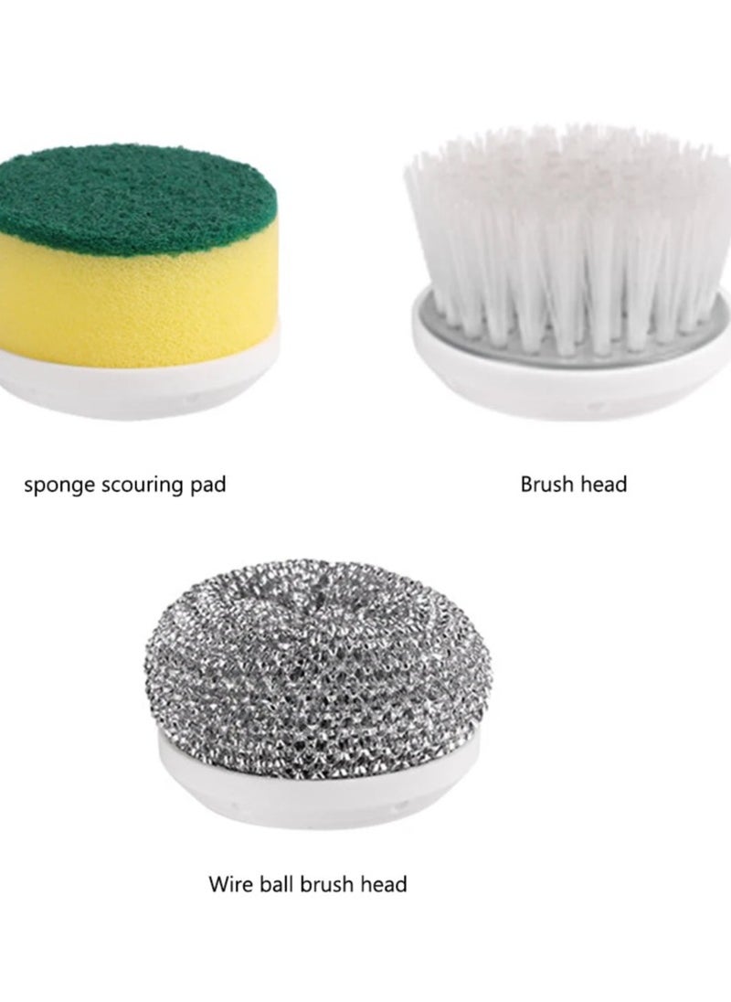 Cordless Electric Cleaning Brush | Portable Spin Scrubber with 5 Replaceable Brush Heads | Multi-Surface Cleaner for Kitchen, Bathroom, Tile, Wall, Window, and Car | 360° Rotating Rechargeable Scrubber