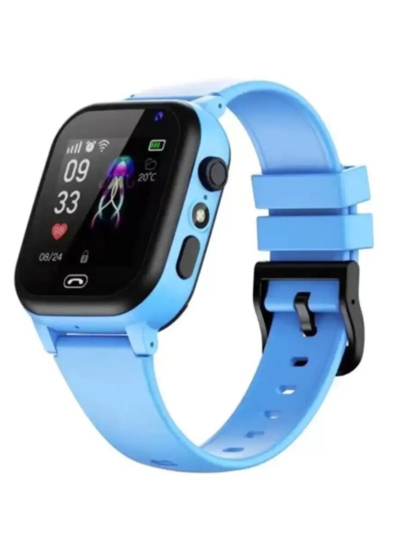 Smartberry C005 Kids Smart Watch Video Call SIM Card Flashlight Sos GPS Smartwatch Kids Camera Smart Watch for Children-Blue