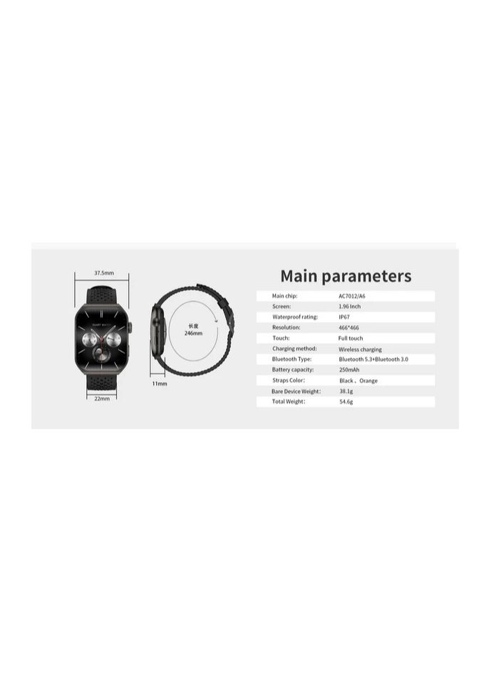 Aurafit AM10B curved AMOLED Smartwatch