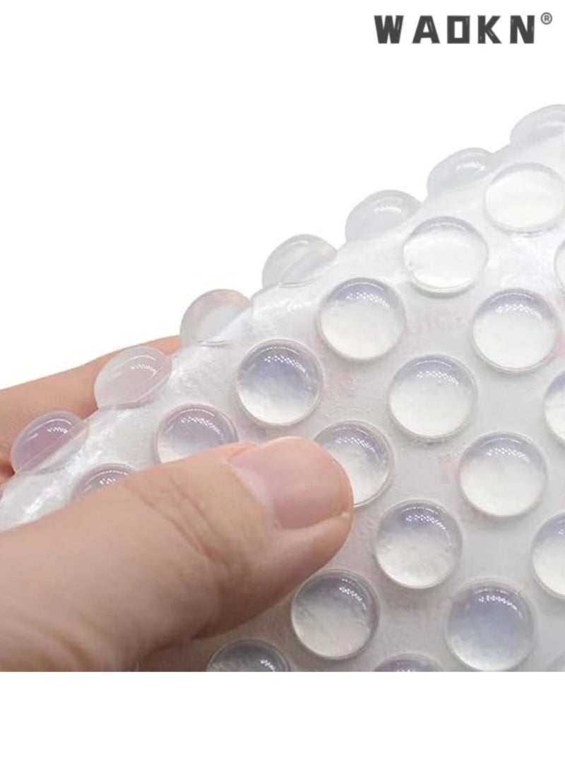 Adhesive Bumper Pads, Clear Rubber Feet Adhesive Bumper Pads Self Stick Bumpers Sound Dampening Door Bumpers Cabinet Buffer Pads for Drawers Table Laptop Cutting Boards, 100 Pcs
