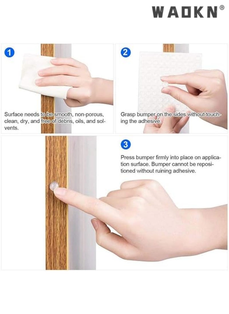 Adhesive Bumper Pads, Clear Rubber Feet Adhesive Bumper Pads Self Stick Bumpers Sound Dampening Door Bumpers Cabinet Buffer Pads for Drawers Table Laptop Cutting Boards, 100 Pcs
