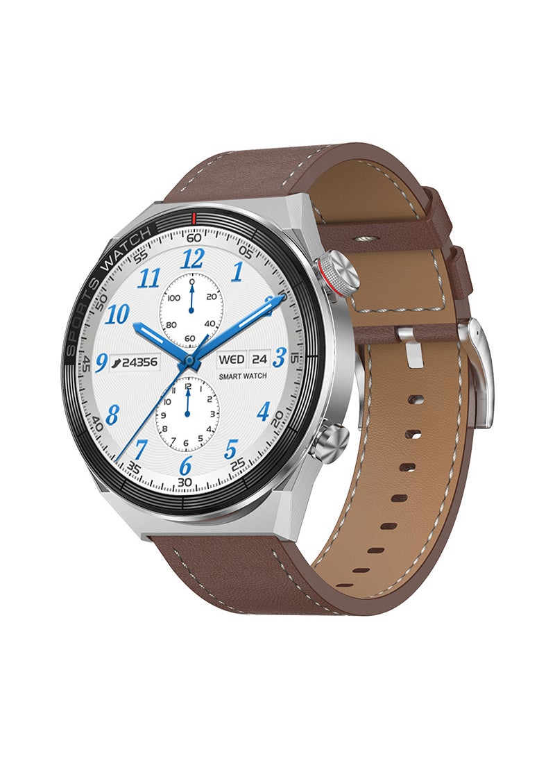 DT3 Mate Bluetooth Call Smartwatch IPS Silver brown leather