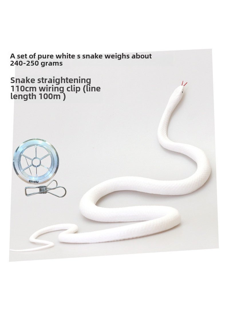 Rubber Snake Prank Toy for Chasing Gags S snake pure white (wiring and clip)