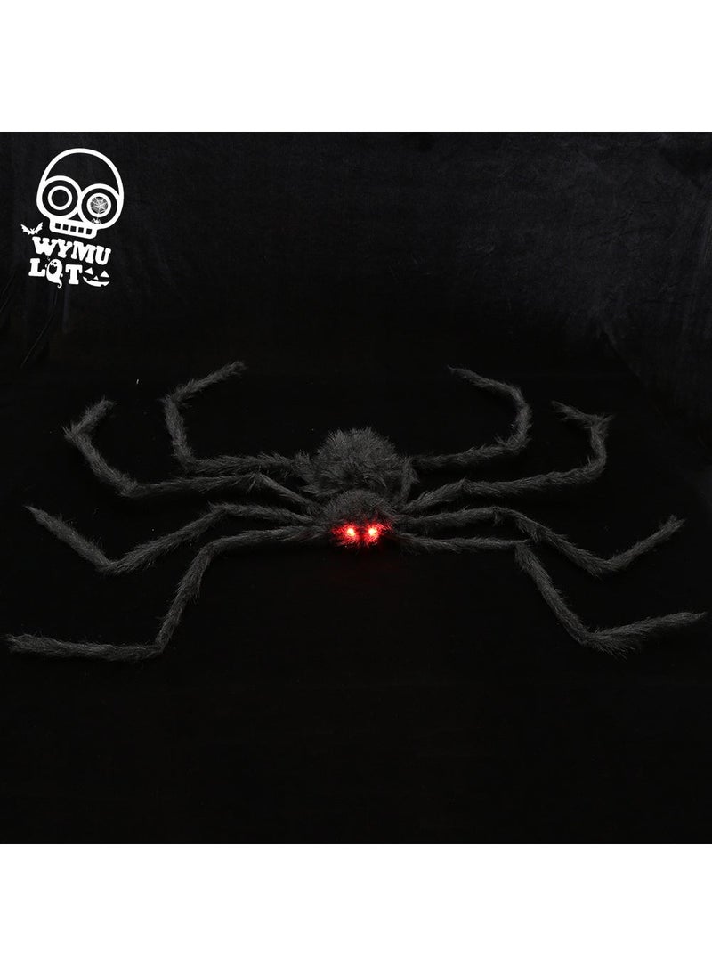 Halloween Glowing Spider Web Prop Giant Voice-Activated Decor 150cm red-eye glowing Spider (red eyes)