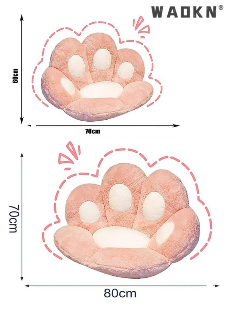 Cat Paw Cushion- Kawaii Cozy Cute Seat Cushion, Cat Paw Shape Lazy Sofa Office Chair Cushion,Office Cozy Warm Seat Pillow,Plush Sofa Cushion Home Decoration (Pink,80x70cm)