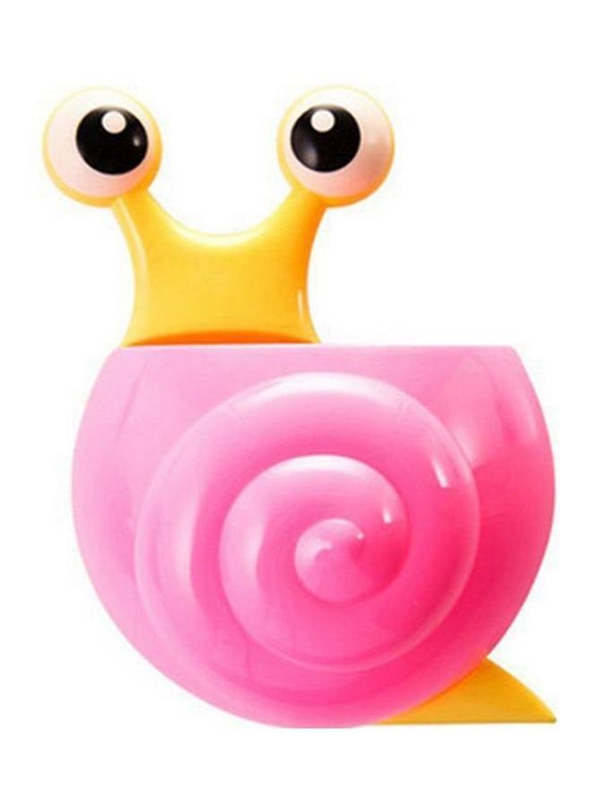 Snail Shaped Strong Suction Cup Toothbrush Holder Pink/Yellow 16x12x5cm