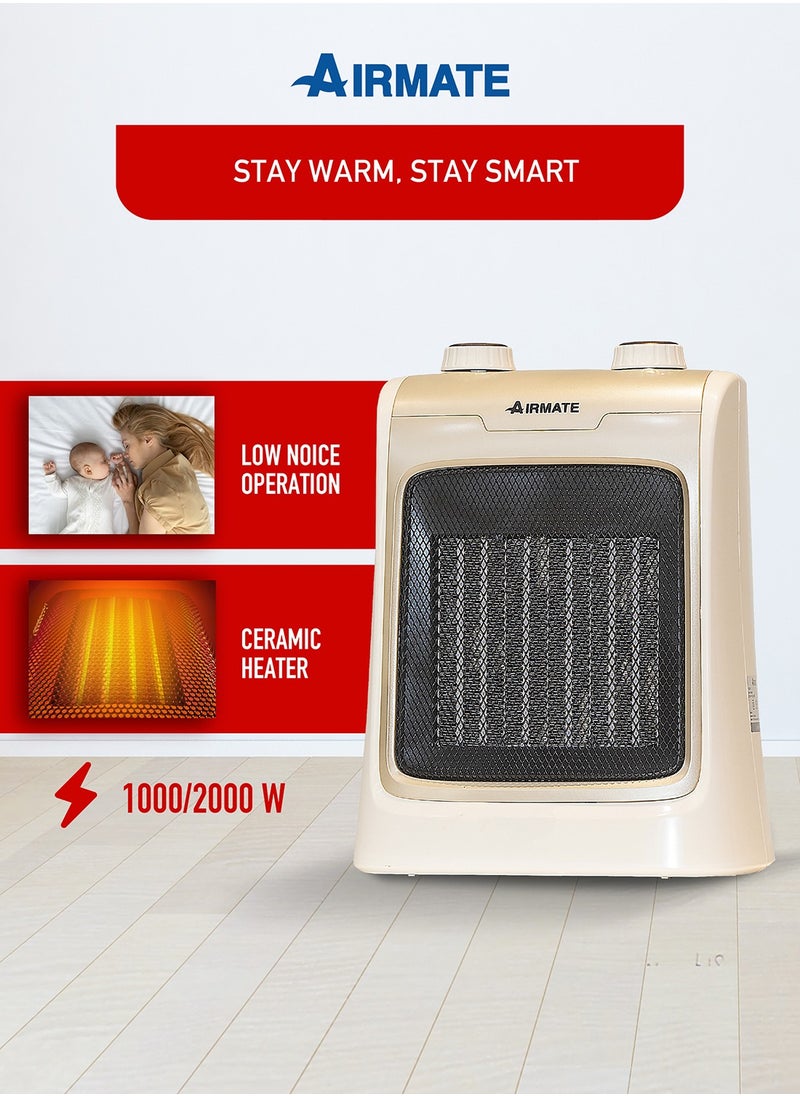 Airmate Portable Ceramic Heater 2 Heat Settings HP20065