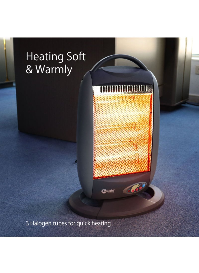 Halogen Heater 3 Heating Power Settings Heating Soft And Warmly Oscillation Function Portable Convenient 400W/800W/1200W