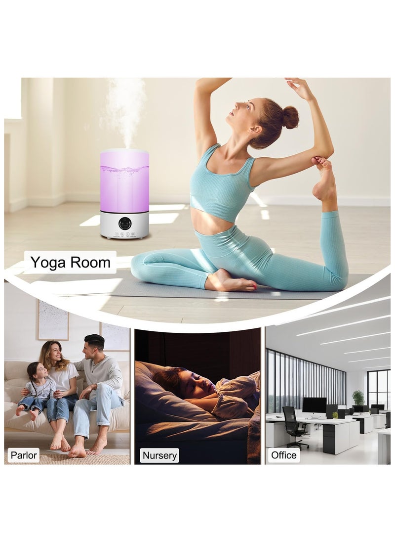 Necomi 3L Bedroom Humidifier with 7-Color Lights, Cool Mist Humidifier Suitable for Home, Office, with Remote Control for Timed Automatic Shutdown, 360 °Rotating Dual Nozzles, Silent Operation