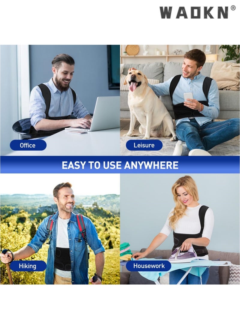 Posture Corrector for Women and Men, Adjustable Back Brace & Straightener for Scoliosis - Hunchback Correction - Back Pain/Spine Corrector/Back Support and Posture Trainer（M）
