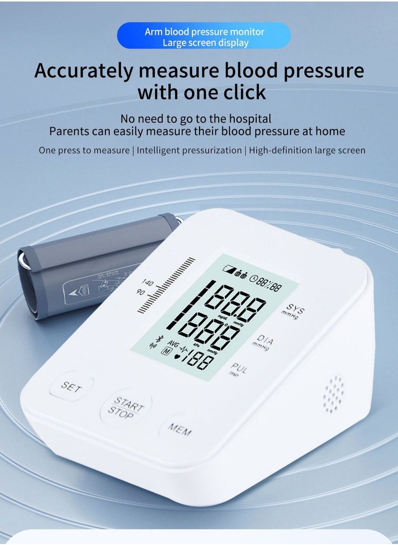 Portable Blood Pressure Monitor Household Sphygmomanometer Arm Band Type Digital Electronic Tonometer