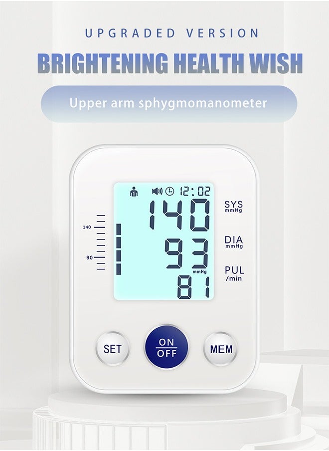 Blood Pressure Monitor with Voice Broadcast, Automatic Upper Arm Bp Monitor