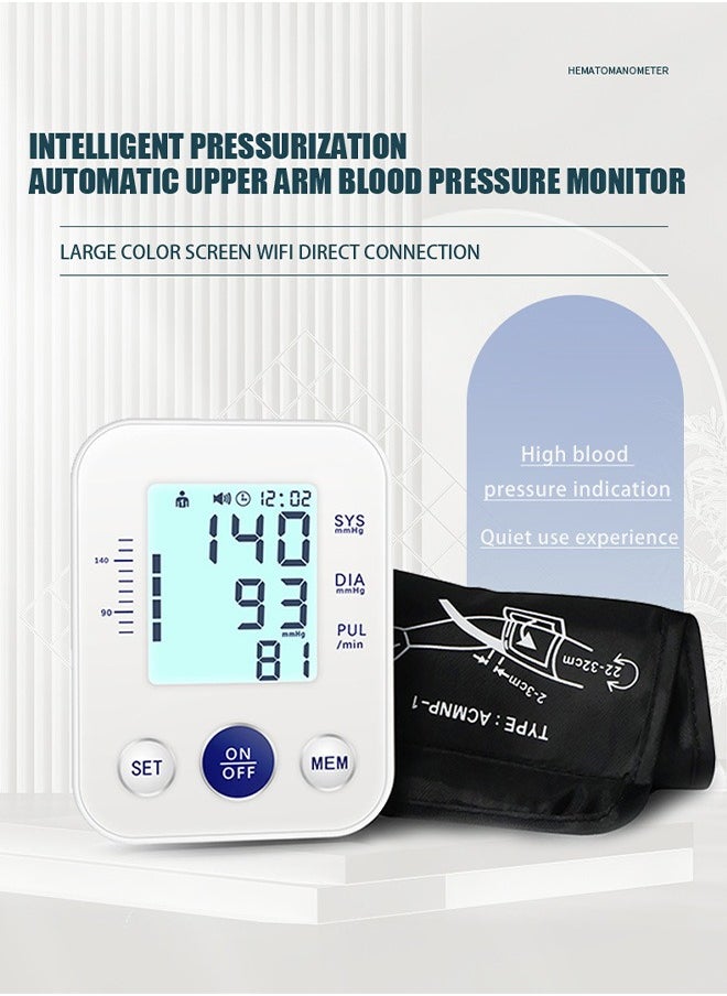 Blood Pressure Monitor with Voice Broadcast, Automatic Upper Arm Bp Monitor