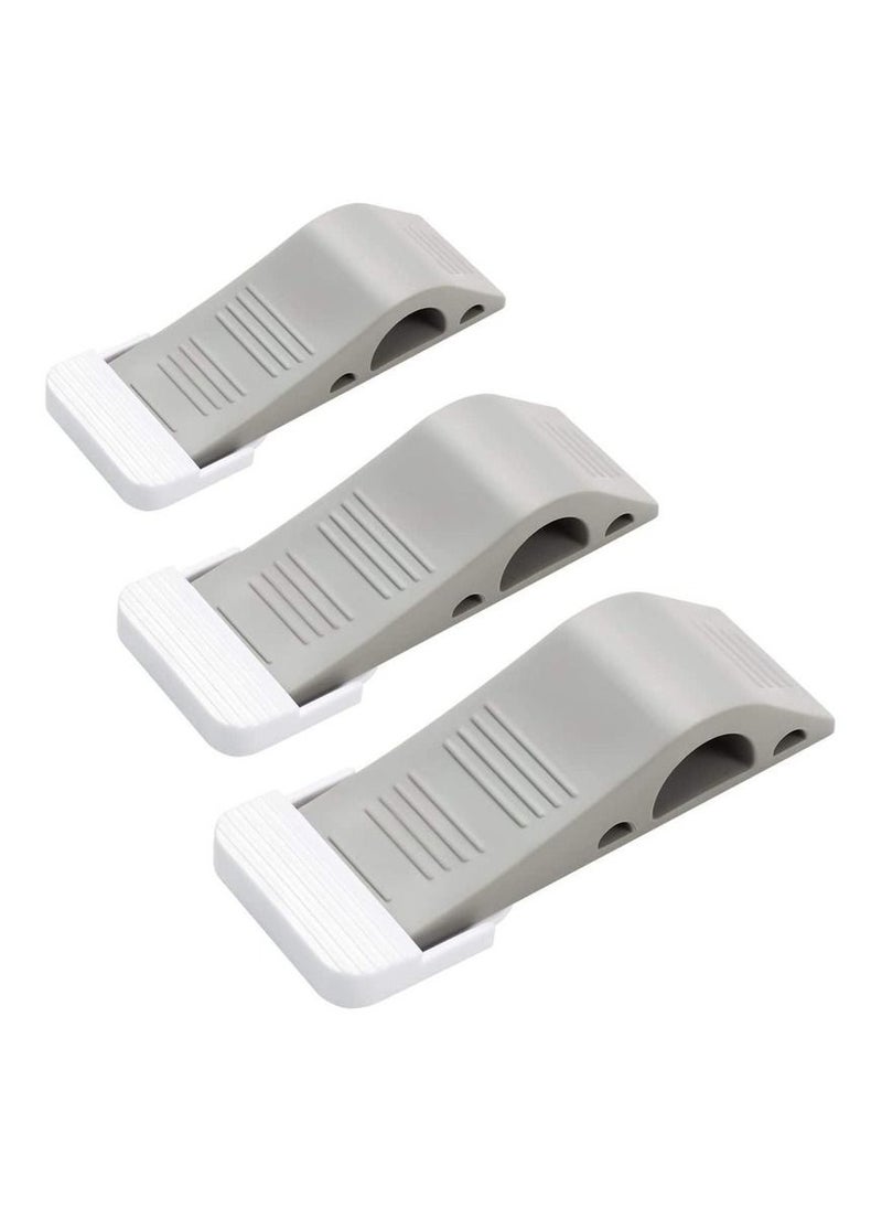 3-Pack Rubber Door Stoppers with Holders