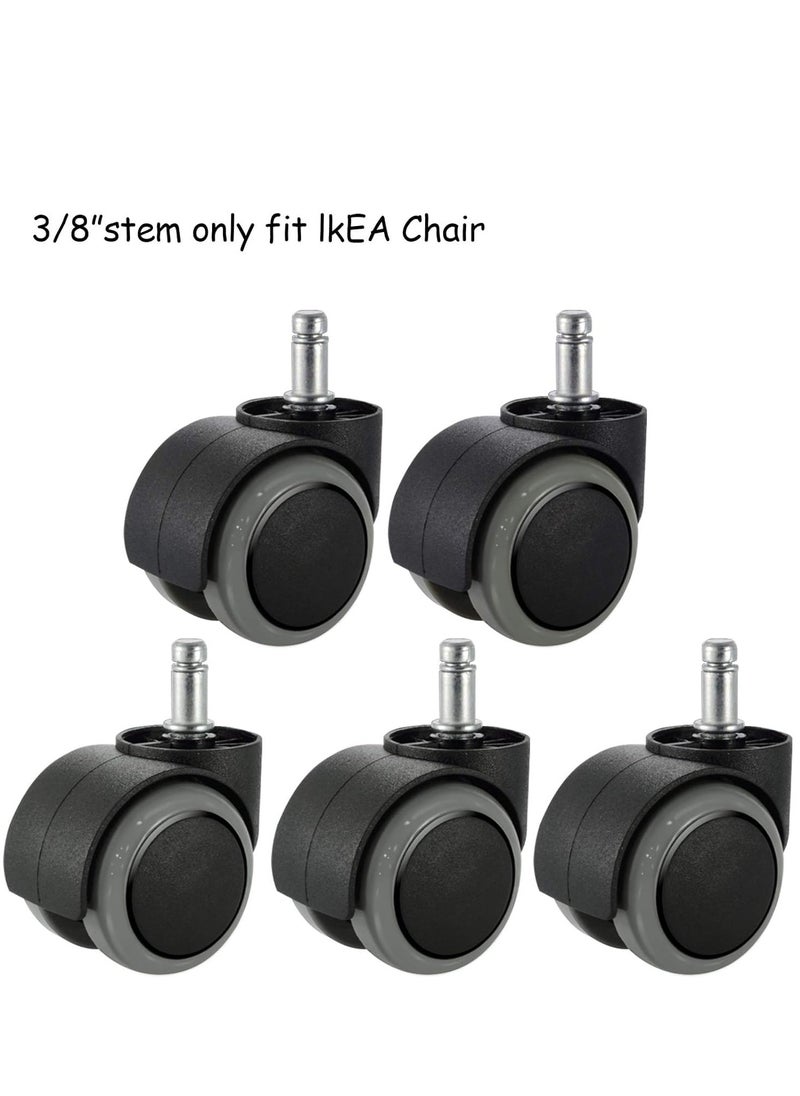 Office Chair Wheels Replacement for IKEA Chairs, 10mm Stem (Set of 5), 2