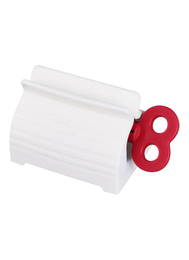 Manual Vertical Rolling Toothpaste Dispenser White/Red 5.5 x 3.5 x 4cm