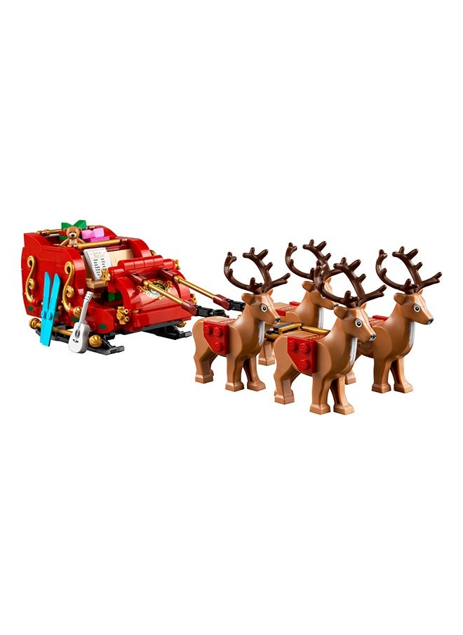 Santa’s Sleigh Set, Iconic Building Toy for Kids with Minifigure, Reindeer Figures and Guitar, Stocking Filler Idea or fun Christmas Decoration, Gift for 9 Plus Year Old Boys and Girls 40499