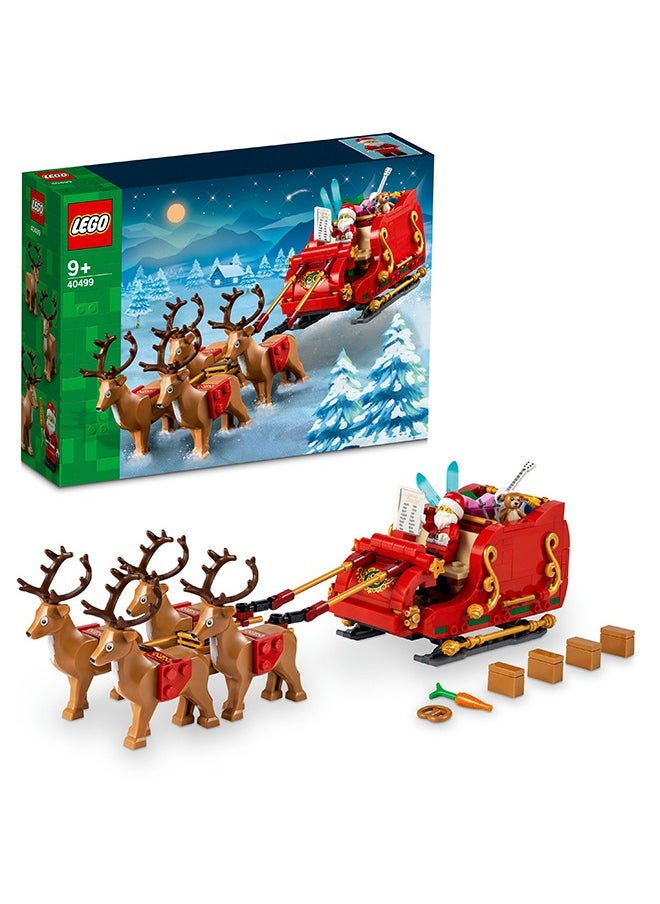 Santa’s Sleigh Set, Iconic Building Toy for Kids with Minifigure, Reindeer Figures and Guitar, Stocking Filler Idea or fun Christmas Decoration, Gift for 9 Plus Year Old Boys and Girls 40499